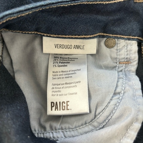 PAIGE Verdugo Ankle- Nottingham Dark Wash Cropped Ankle Skinny Jeans Size 28 - Picture 11 of 11
